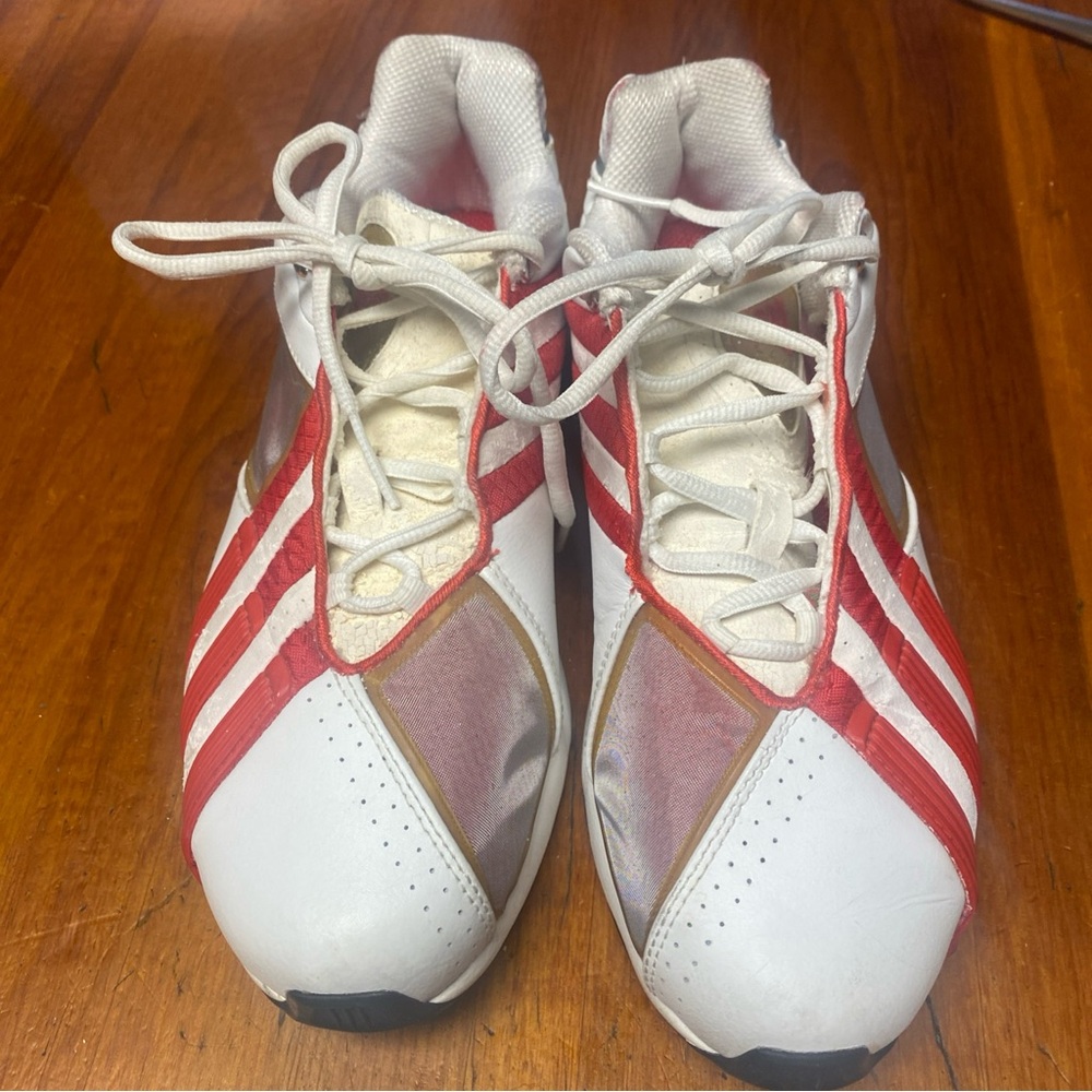 Vintage Adidas Adiprene Climacool Red, White, and Gold Athletic Shoes
